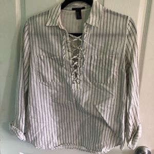 Forever 21 Lace Up Blouse